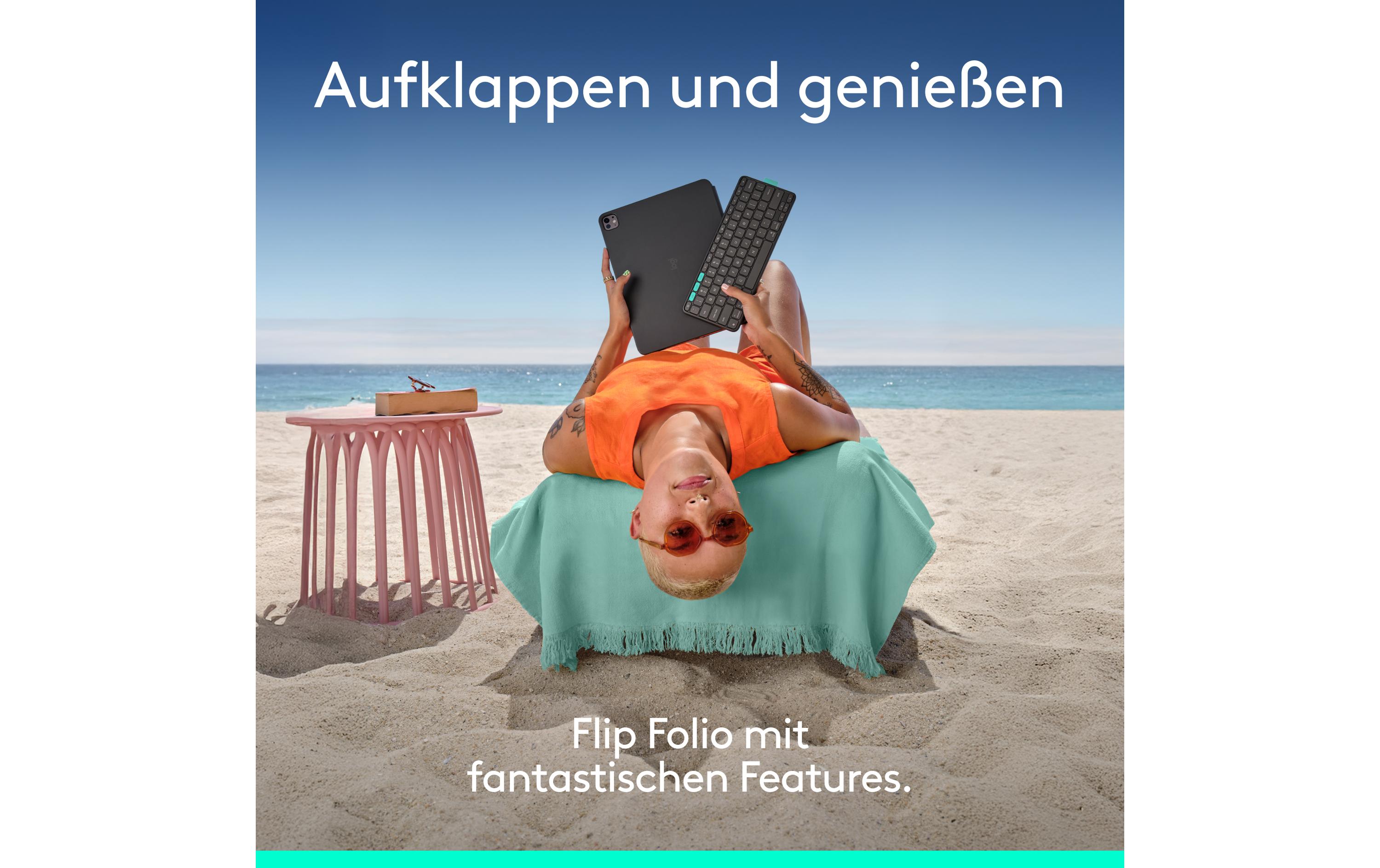 Tablet Tastatur Cover Flip Folio iPad Pro & Air13<br>Vielseitiges iPad Cover mit verstaubarer Tastatur