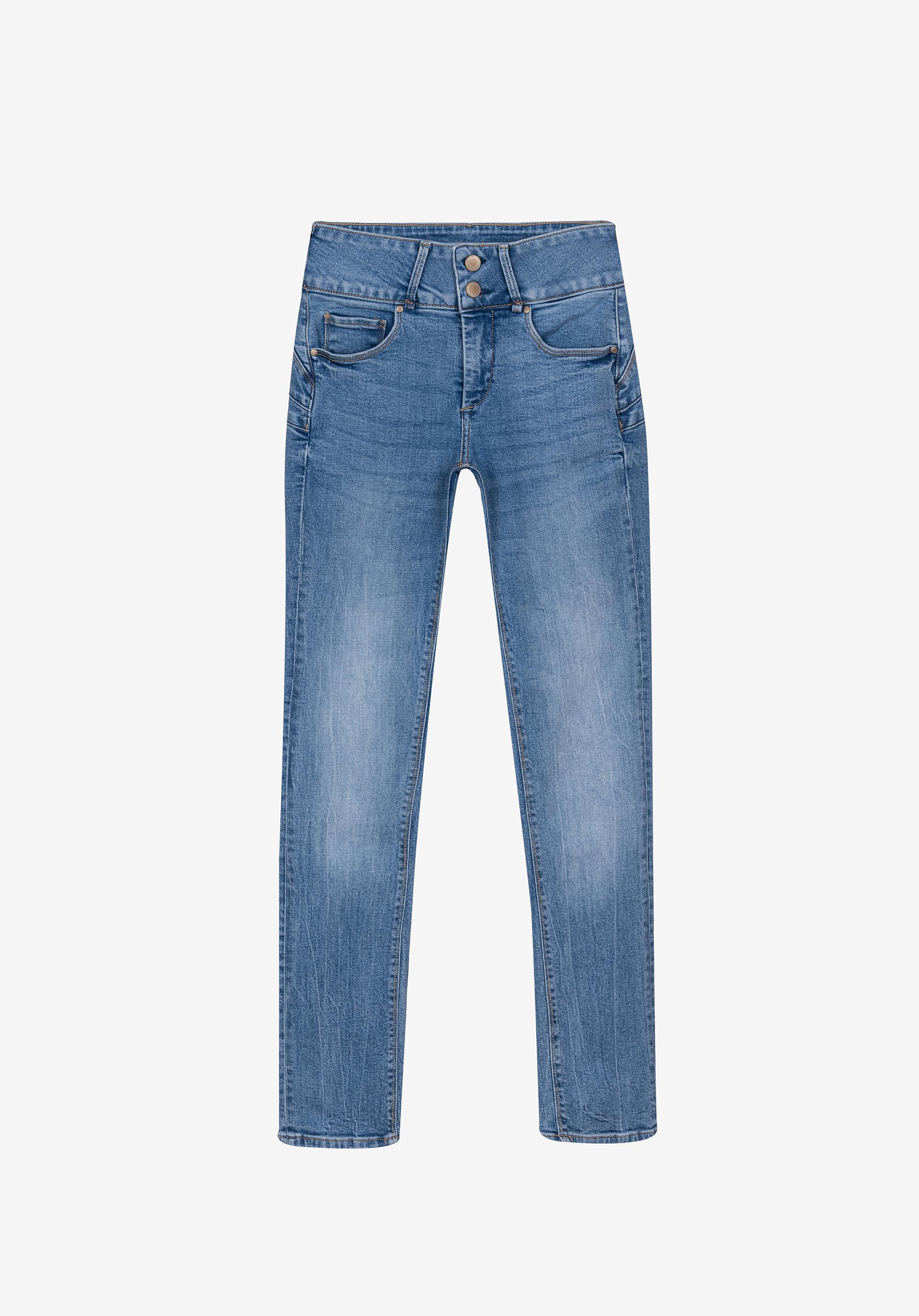 Jeans Double-up Slim de Cintura Alta