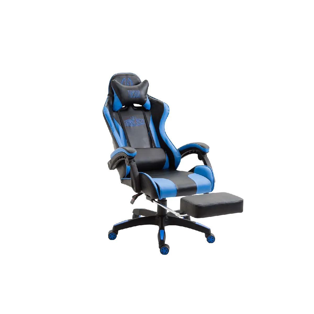 Decoshop26 Fauteuil de Bureau - Noir/Bleu