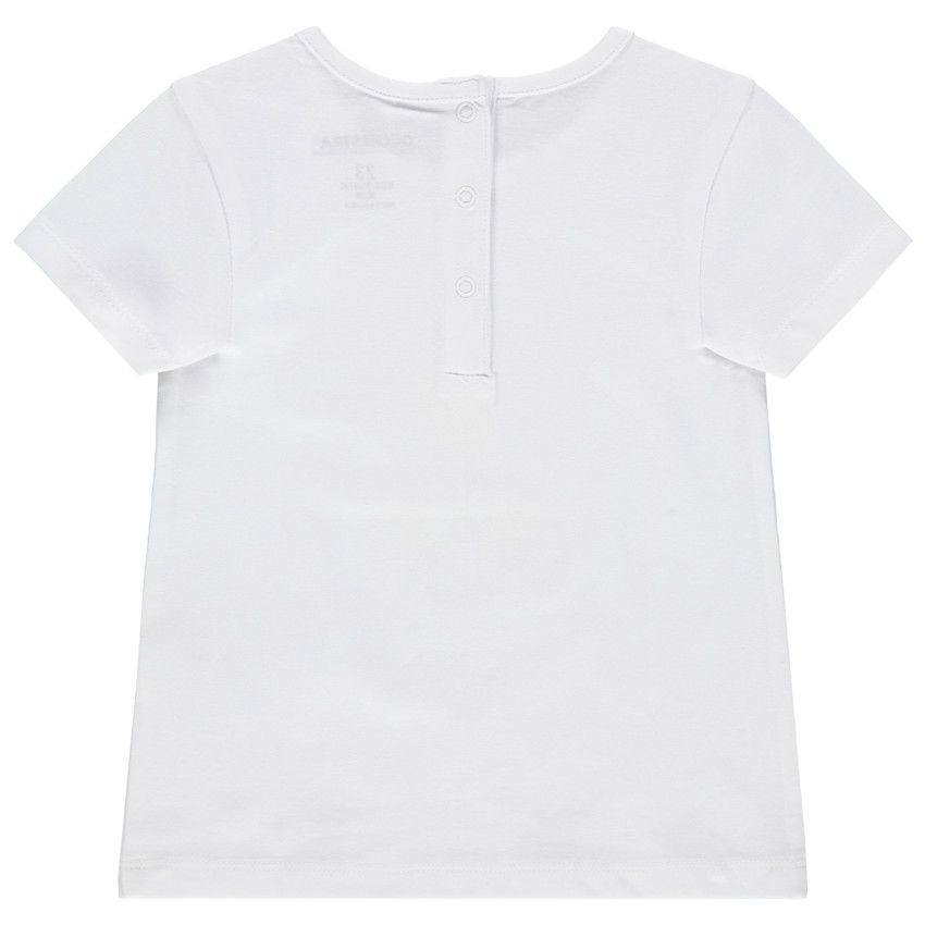 T-shirt manches courtes en coton à motif printé - Blanc