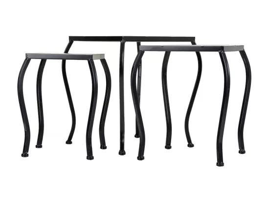 Ensemble de 3 supports en mosaïque et métal noirs