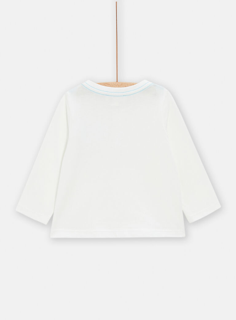 T-shirt tunisien écru à manches longues pour bébé garçon