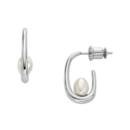 Skagen Agnethe Pearl Øreringe, Silver