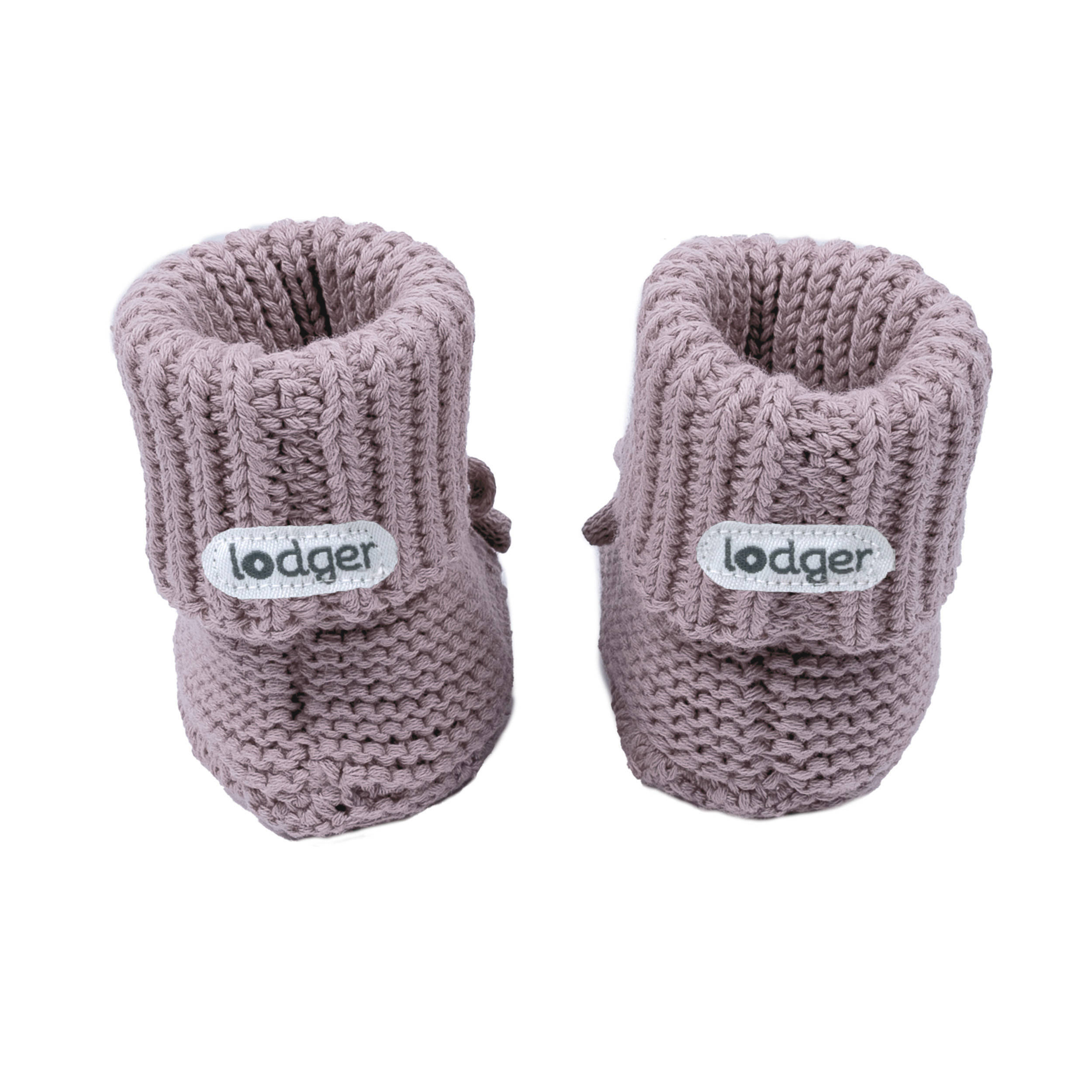 Lodger gebreide baby slofjes paars