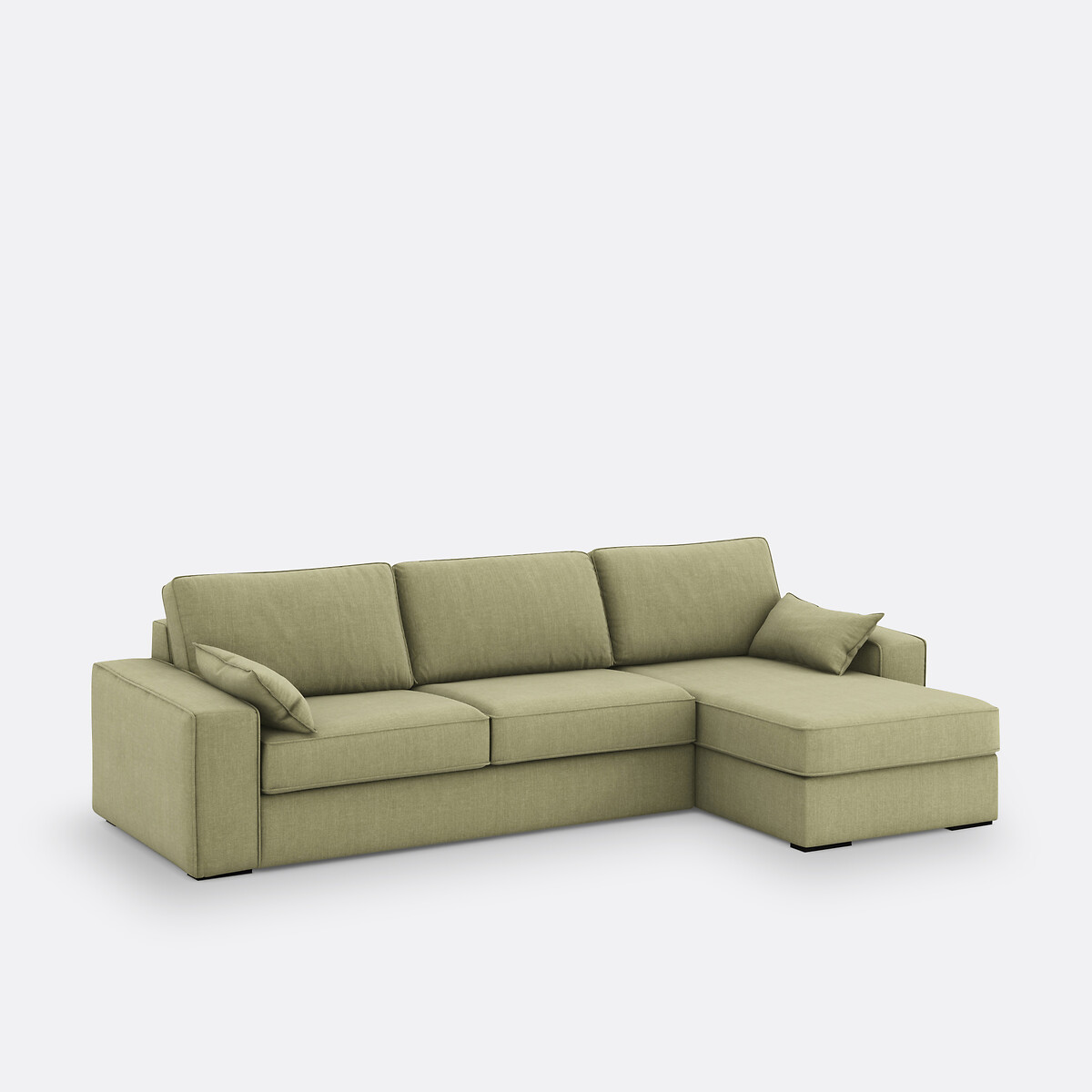 LA REDOUTE INTERIEURS<br>Sofá-cama de canto, algodão/linho, espuma Cécilia
