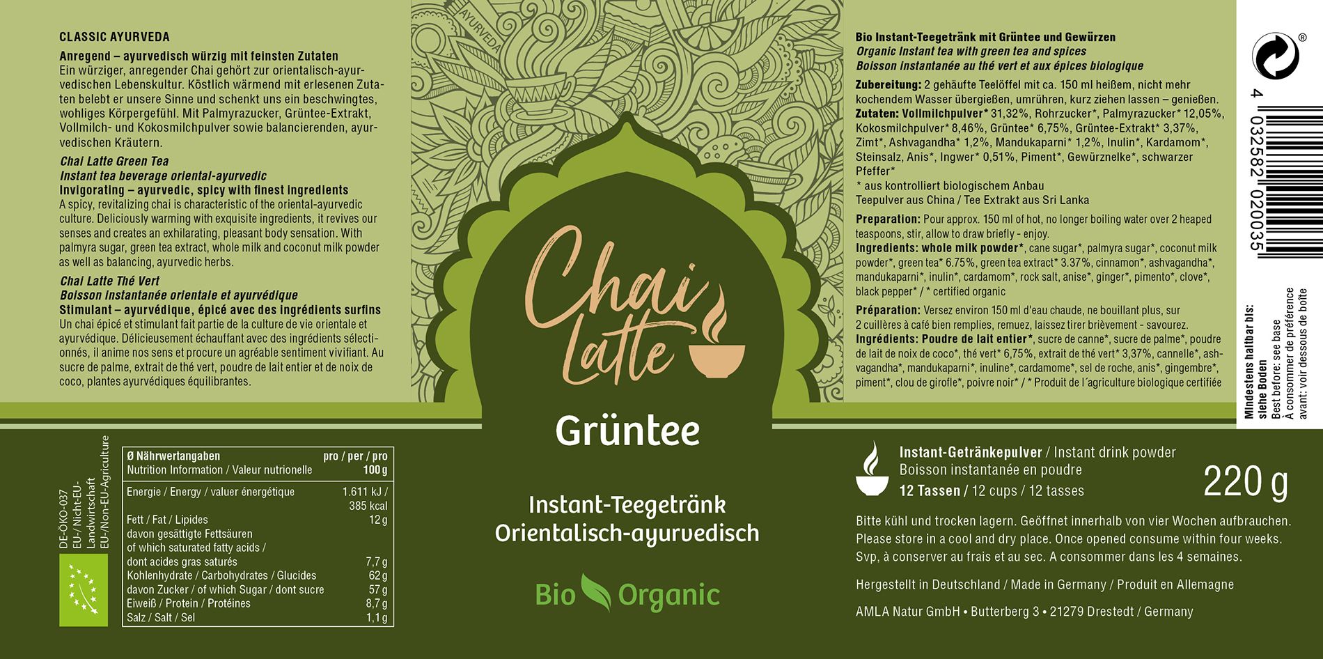 Classic Ayurveda - Chai Latte Grüntee