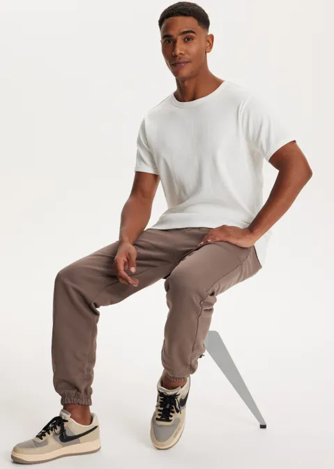 Basic rib t-shirt off-white (WIT.O)