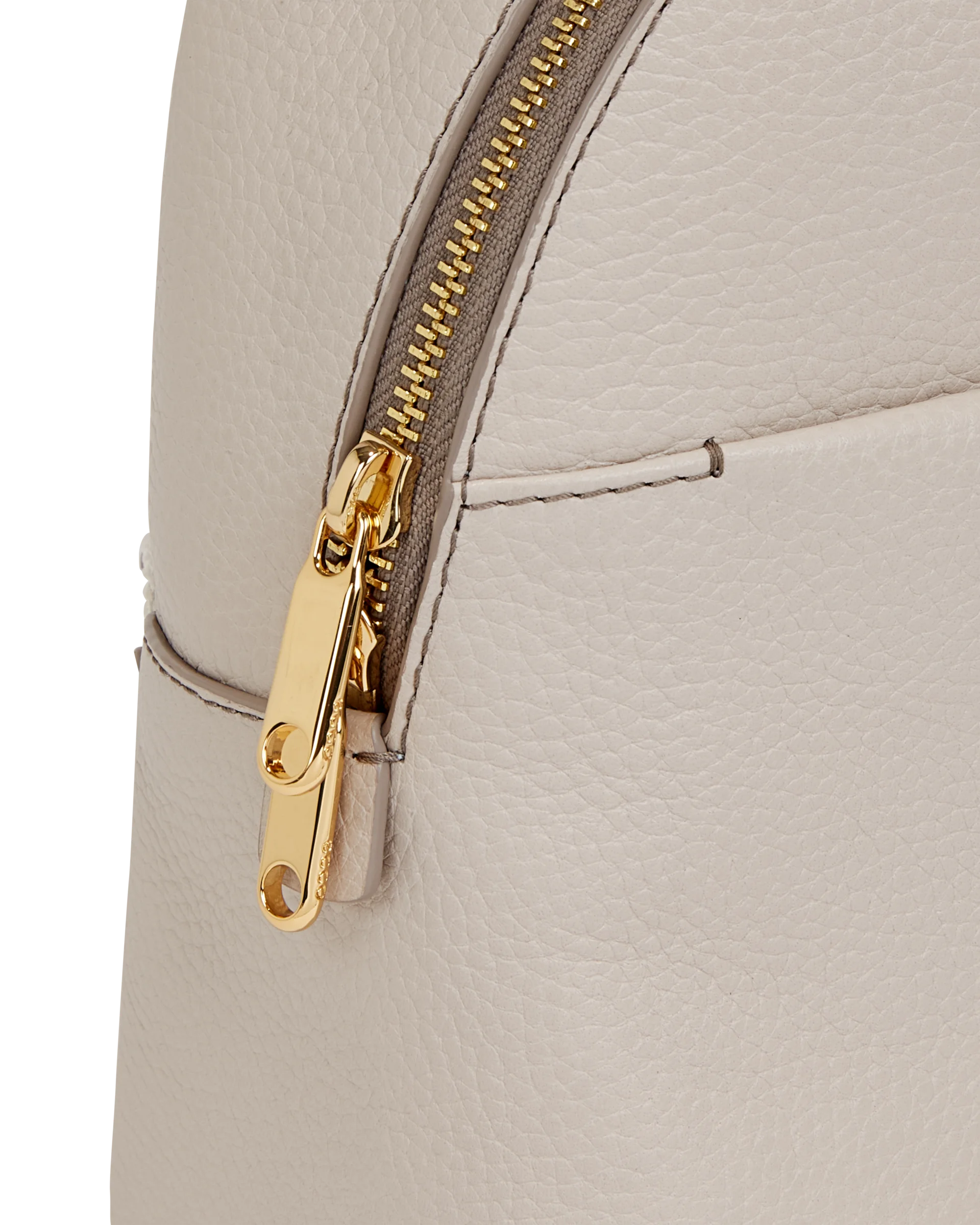 ECCO Round Pack Rucksack aus Leder Beige 23X20,5X10,5 cm