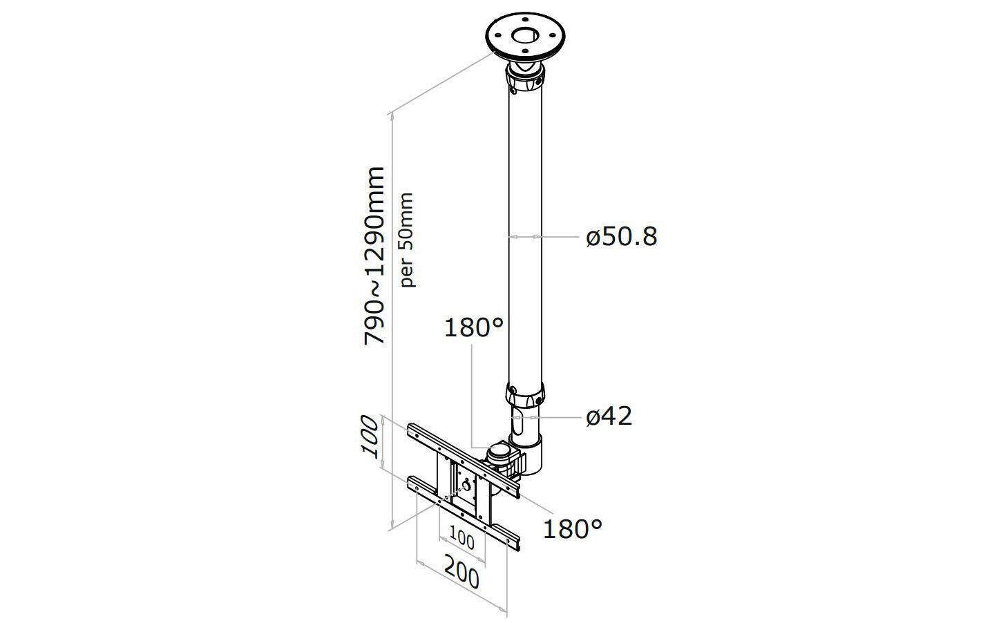 Deckenhalterung FPMA-C100 WeissDeckenhalterung für Flachbildschirme/Fernseher bis 30