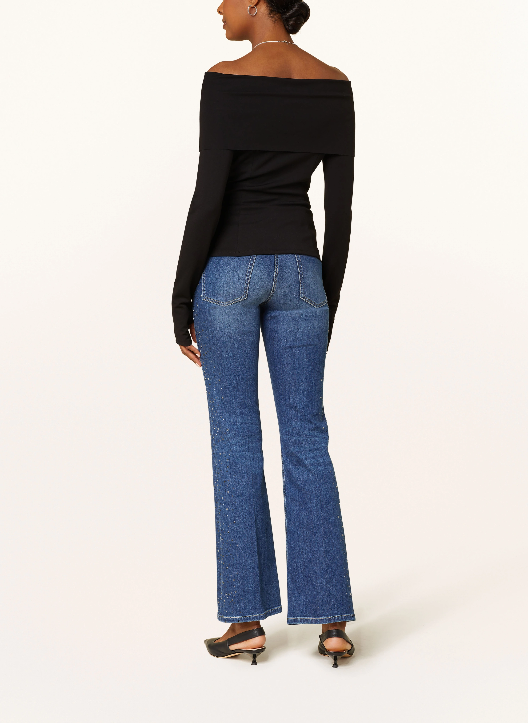 CAMBIO Flared Jeans PARIS mit Schmucksteinen