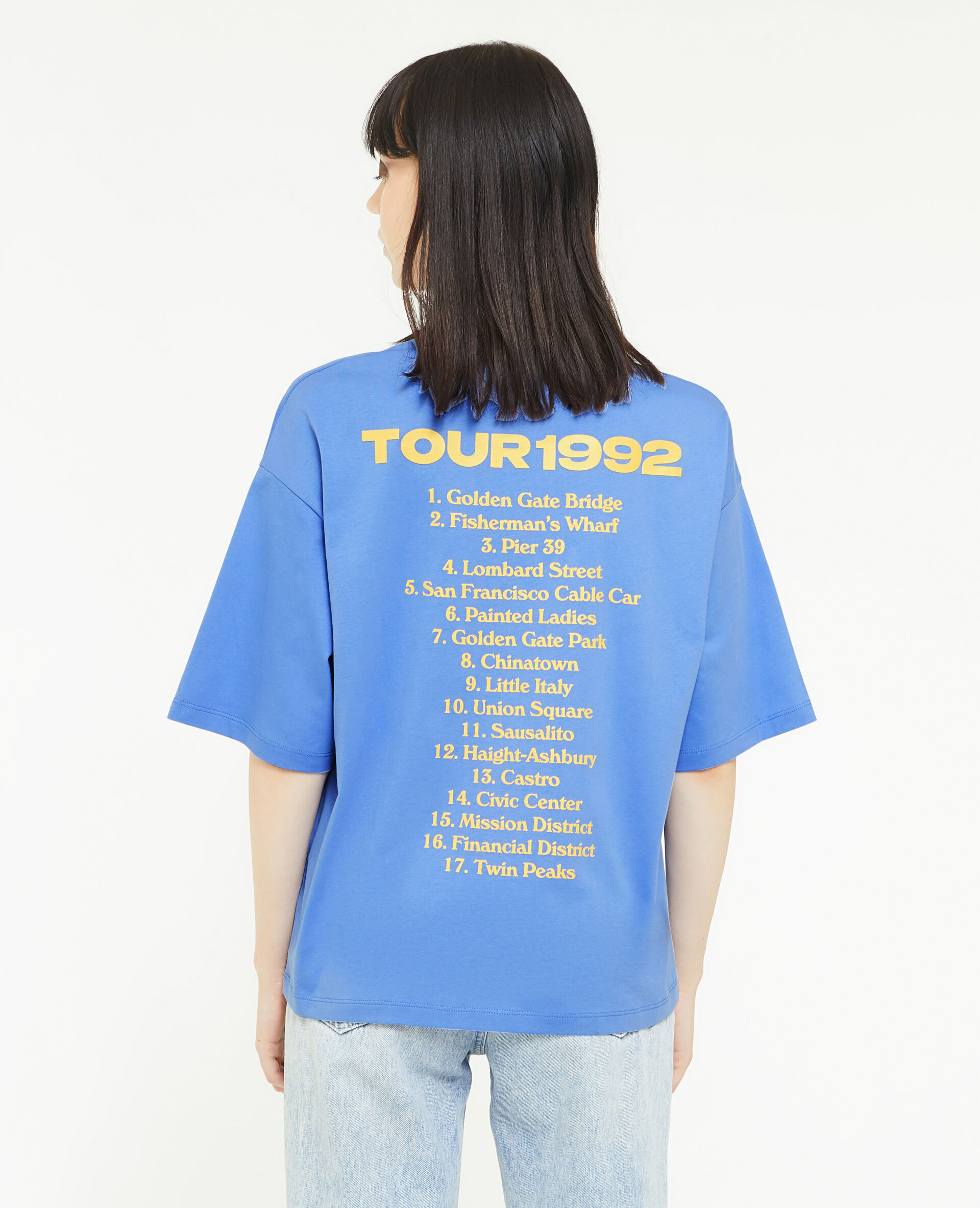 T-shirt à inscriptions - Bleu