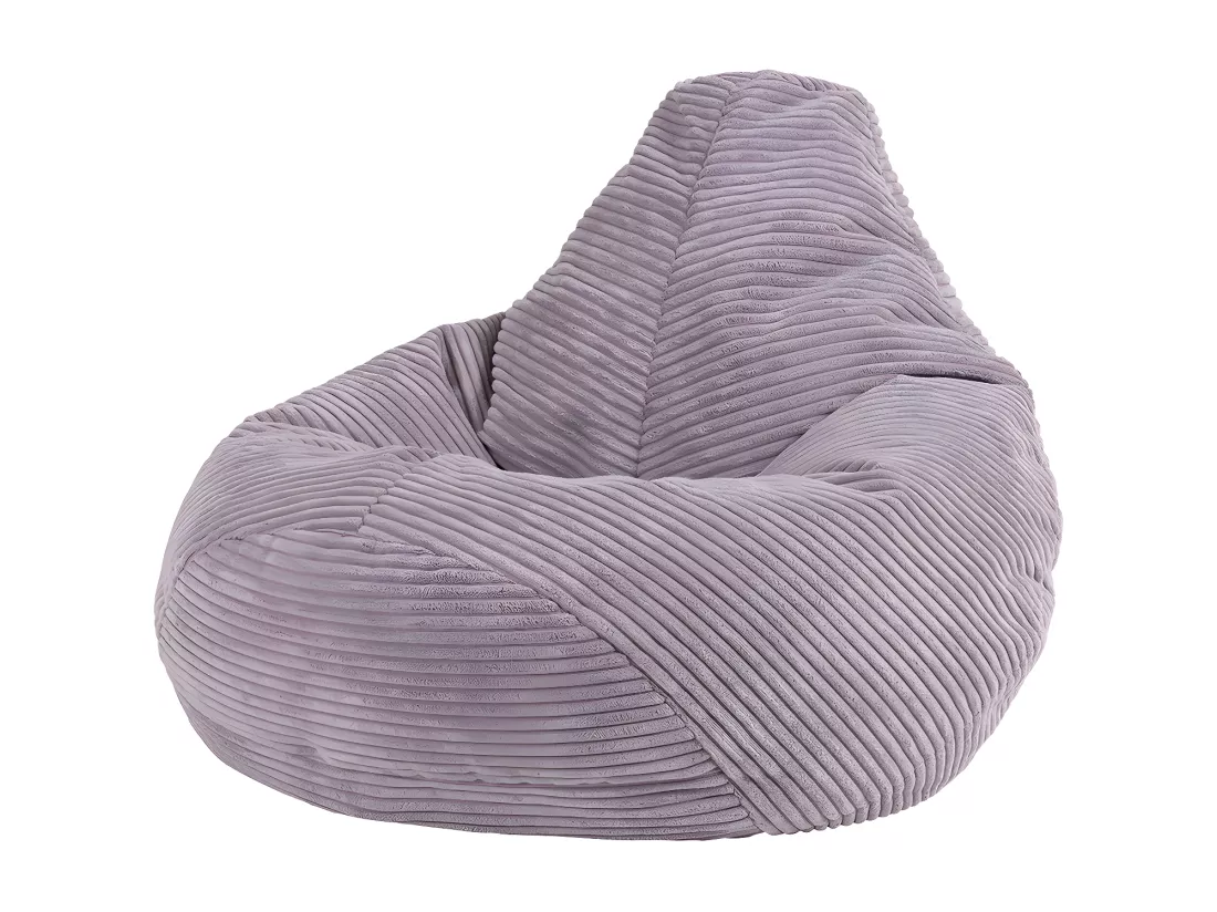 Pouf inclinable enfant velours côtelé violet lavande - DALTON