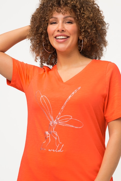 T-Shirt, Tiermotiv, Classic, V-Ausschnitt, Halbarm