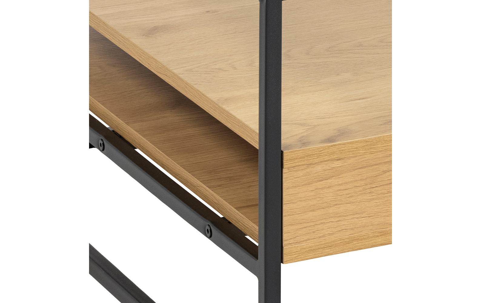 Couchtisch Randolf 80 cm x 40 cm, Nature/Schwarz<br>Salontisch