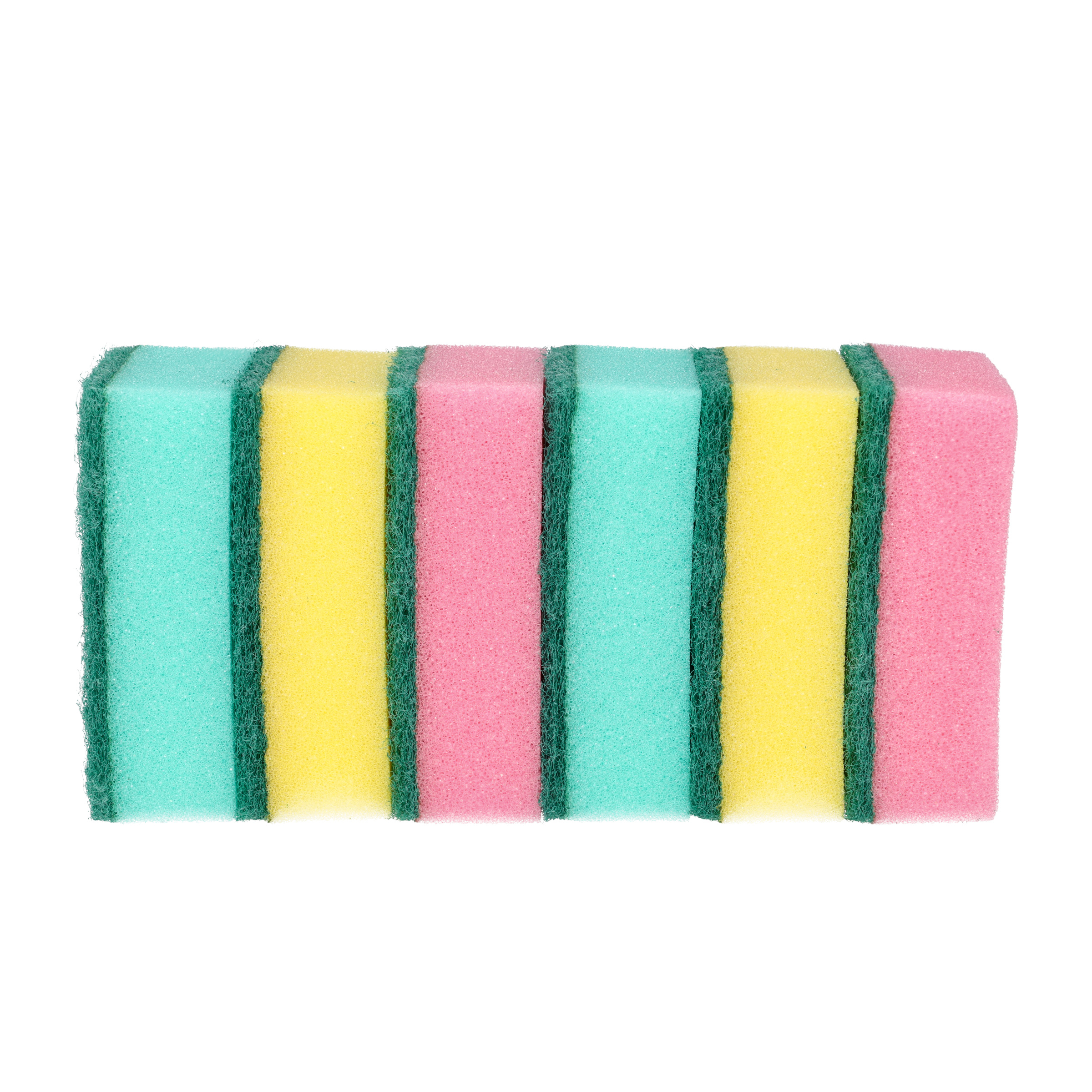 (6er Set) Küchen Schwamm Reinigungs Schrubber Haushalts Putzschwamm (60605) - Assortiert