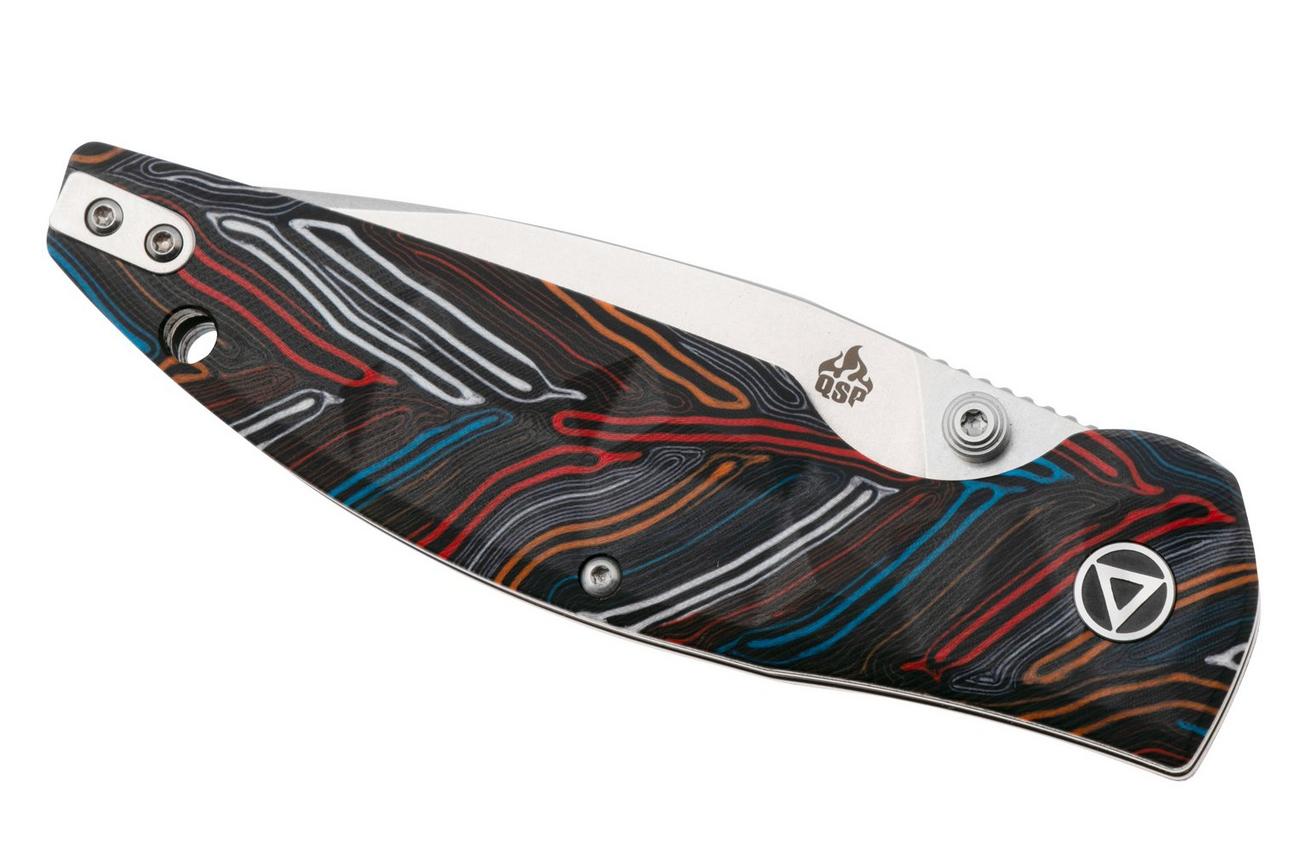 QSP Knife Turtle Punk QS158-A1 Stonewashed 14C28N Colorful G10, zakmes, Keanu Alfaro design