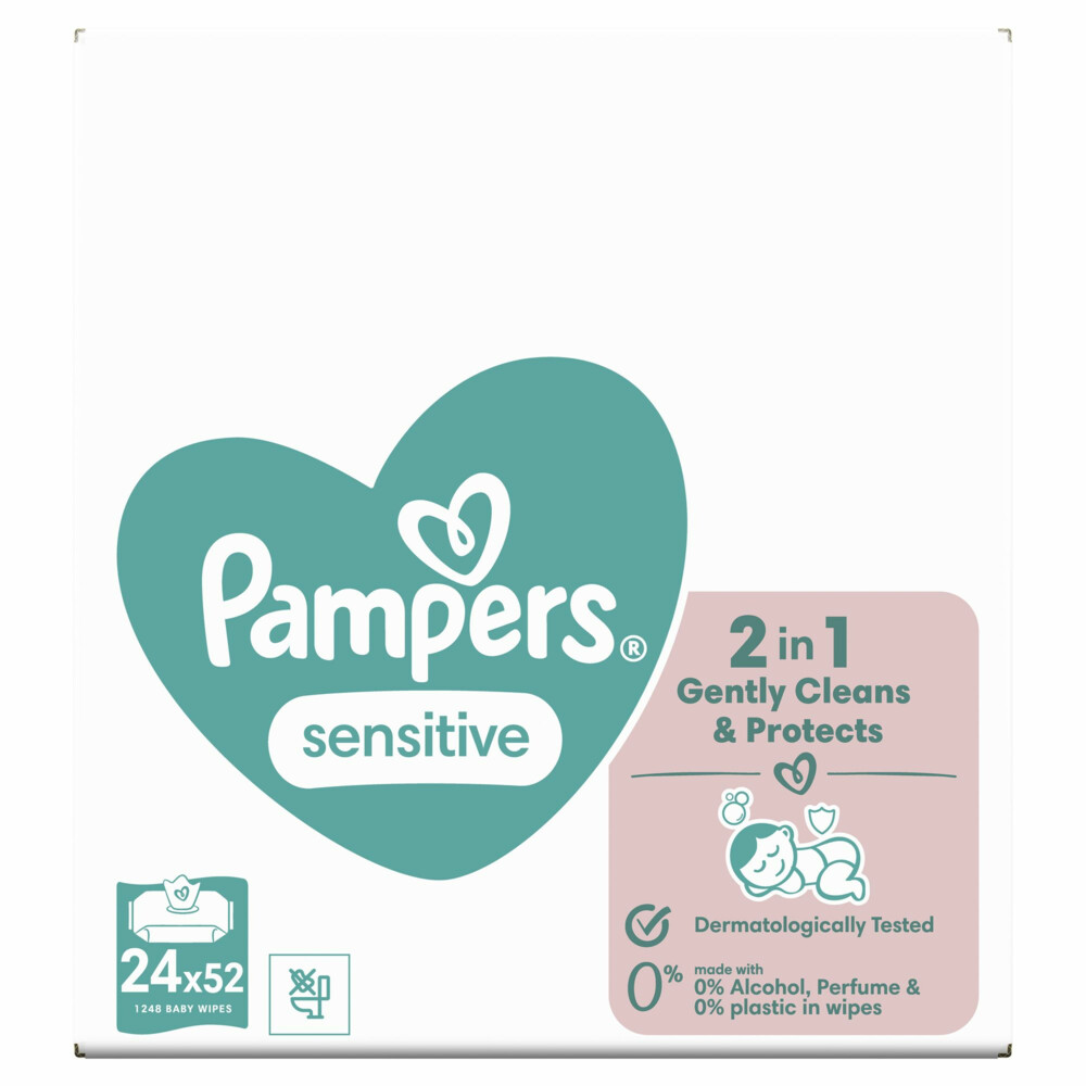 Pampers Billendoekjes Sensitive Navulpak24x52 = 1248 stuks