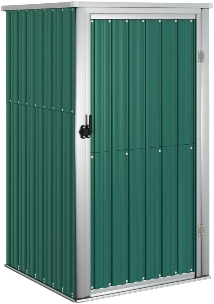 Geräteschuppen Gerätehaus Gartenhaus Garten Werkzeug Schuppen Lagerschuppen Geräteschrank Verzinkter Stahl Grün,88 x 89 x 161 cm