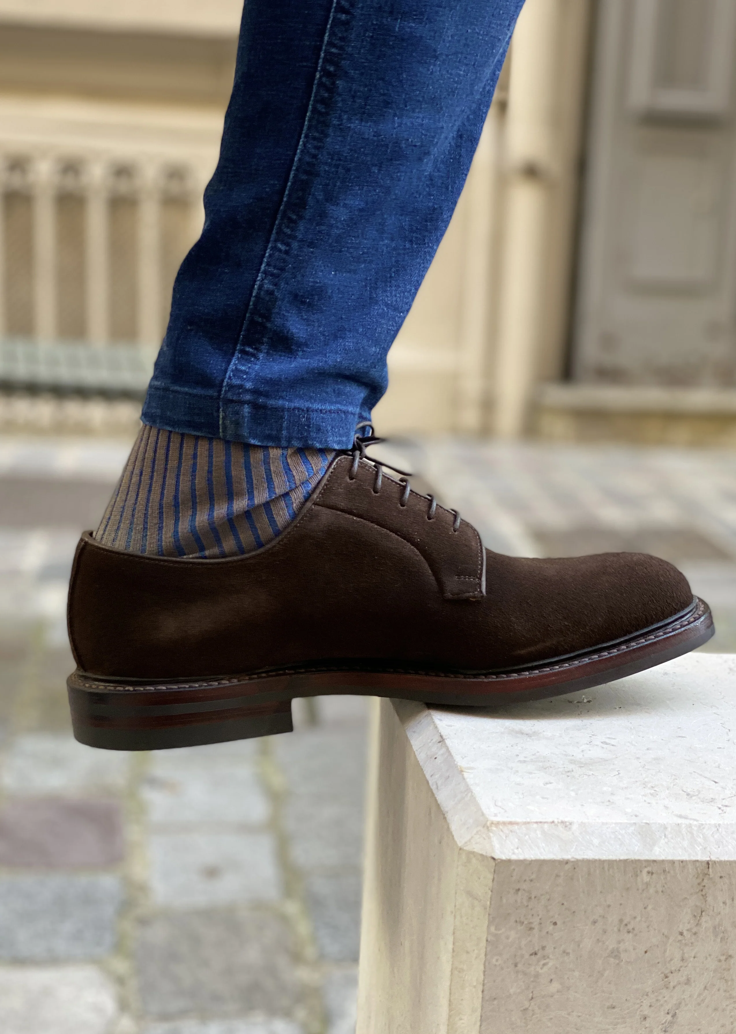 CROCKETT AND JONES - LANARK 3 SUEDE DARKBROWN