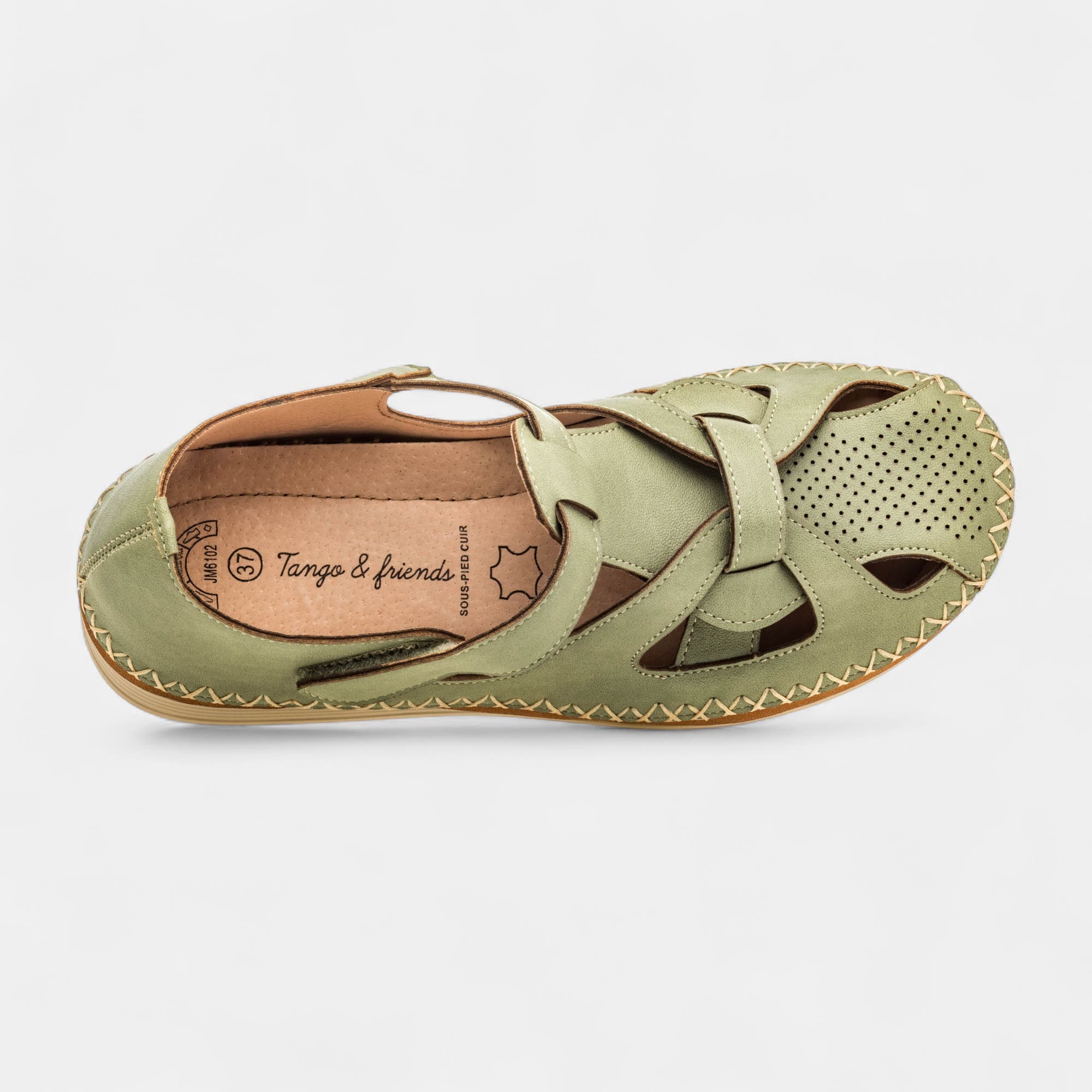 Mocassins pieds sensibles Femme vert clair