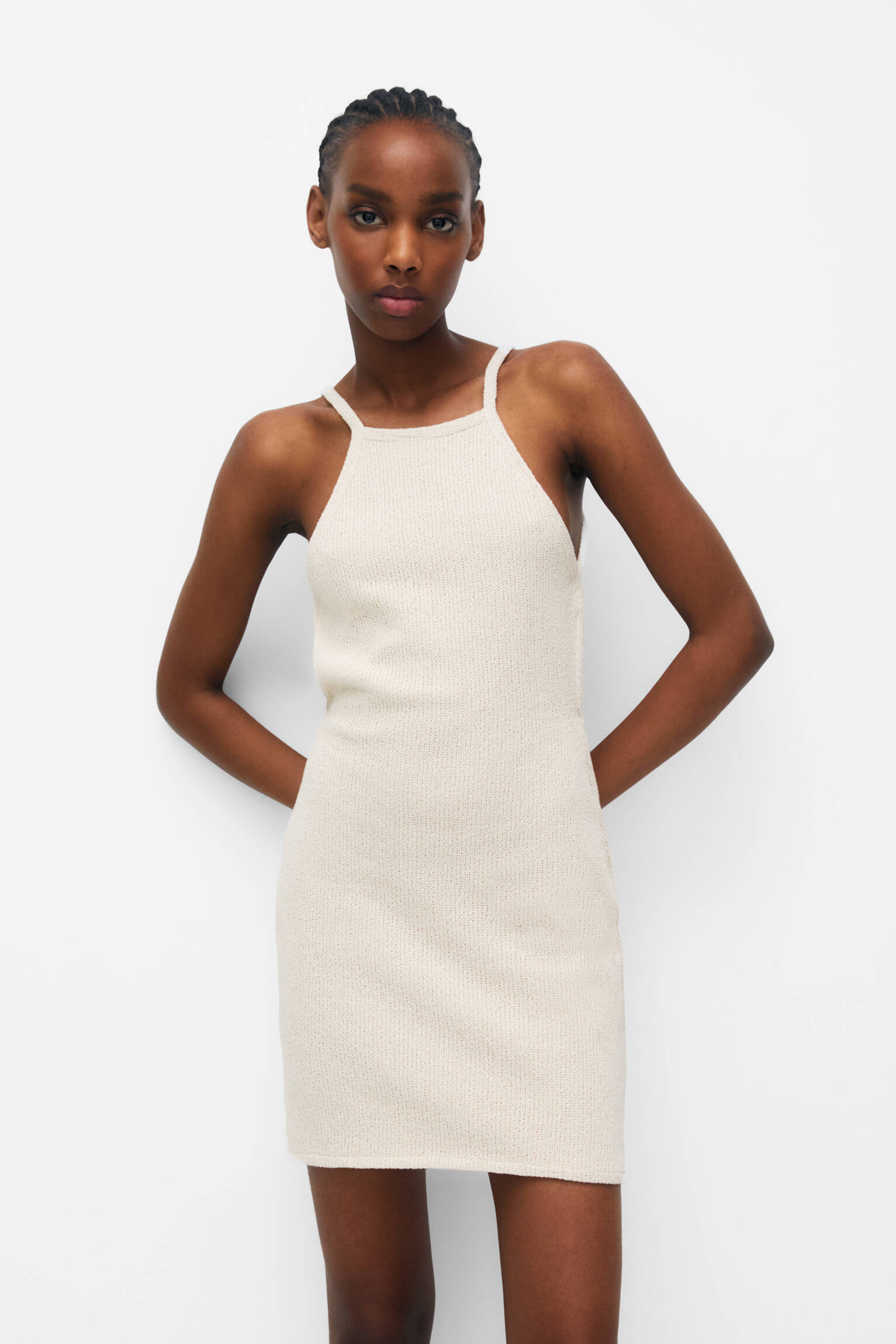 VESTIDO DE TRINCHO COM DETALHES NAS COSTAS - BRANCO-SUJO