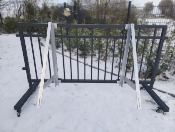 Technaxx BALCONY POWER, Stangmontering til solcelle, Aluminium, Fritstående, Tagmonteret, Vægmonteret, Grå, 1050 mm, 60 mm