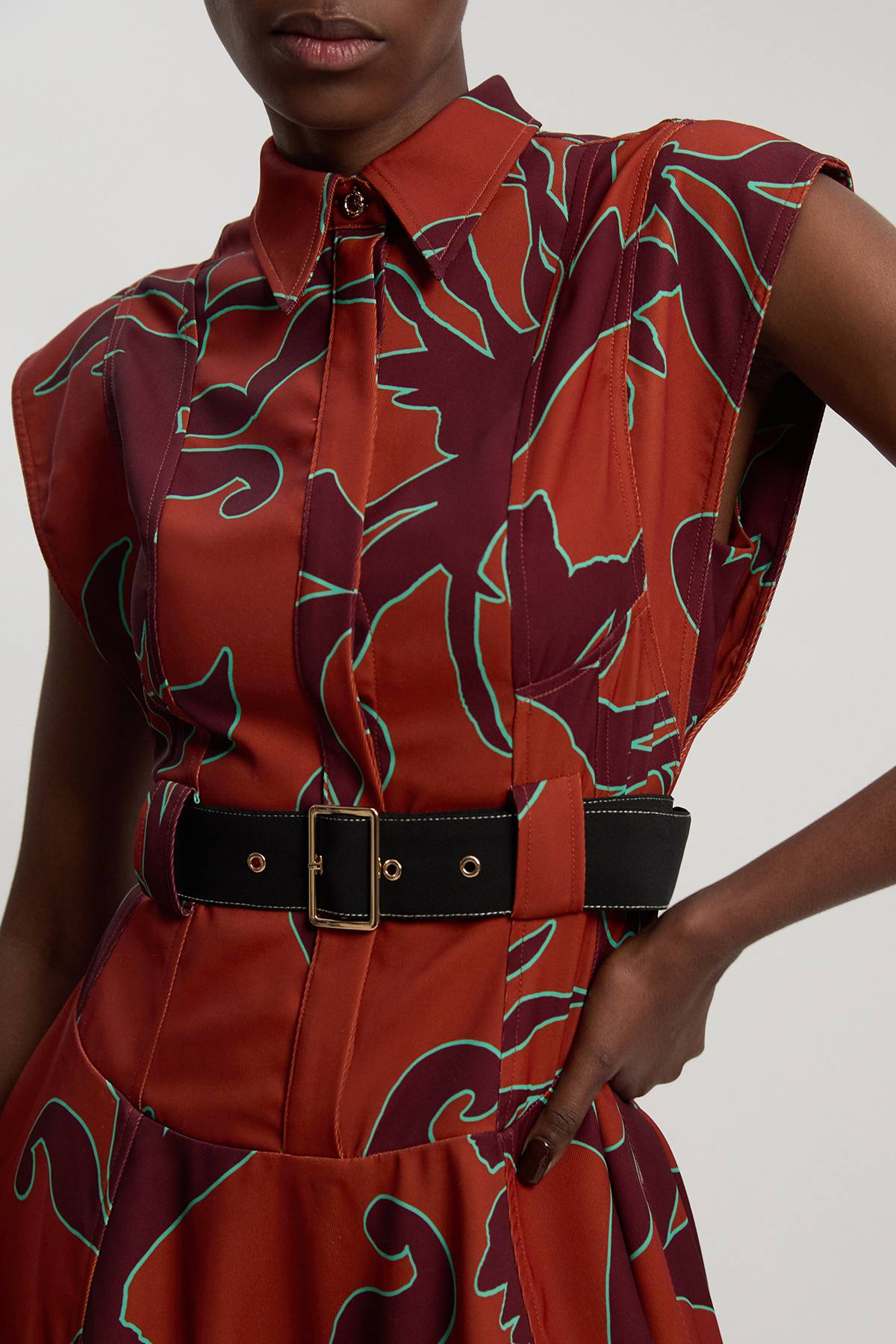 KarenMillen Robe Mini Imprimée En Sergé Tissé Western Petite