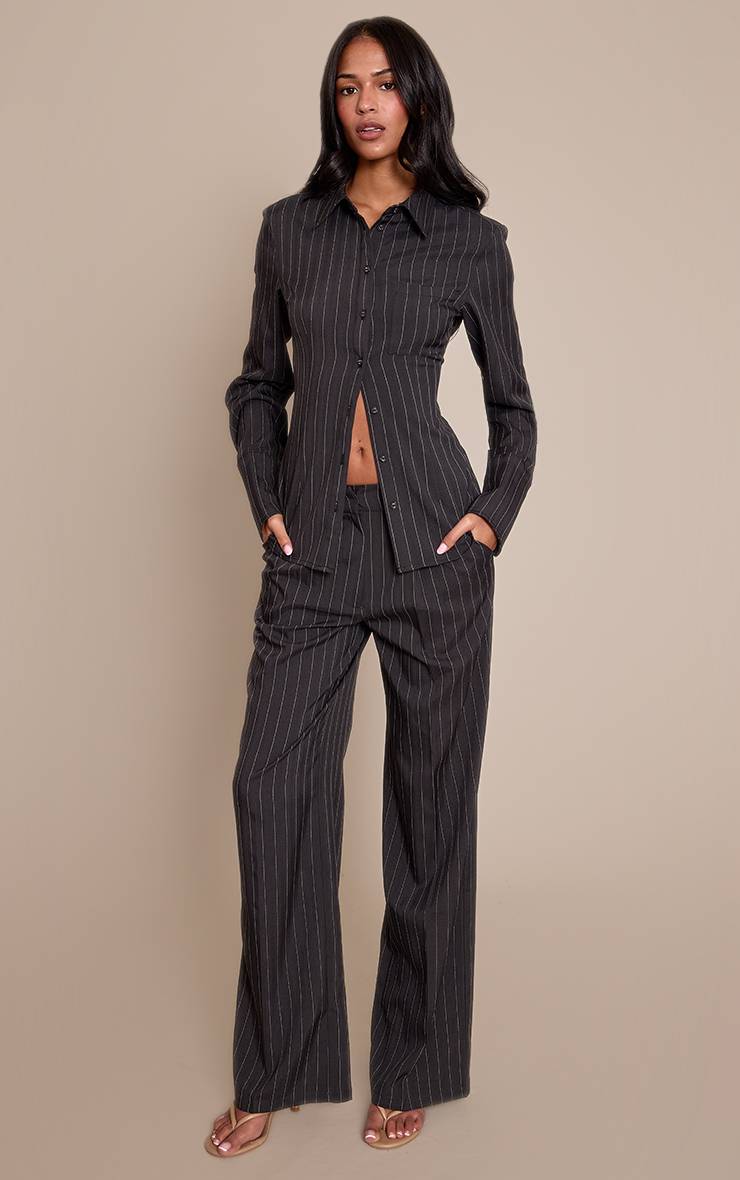 Charbon Pantalon Tailleur À Fines Rayures Coupe Tall