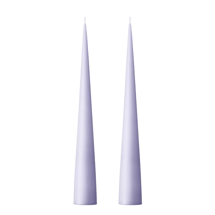 ester & erik - Kegelkerze, 37 cm, No. 12, airy violet / matt (2er-Set)