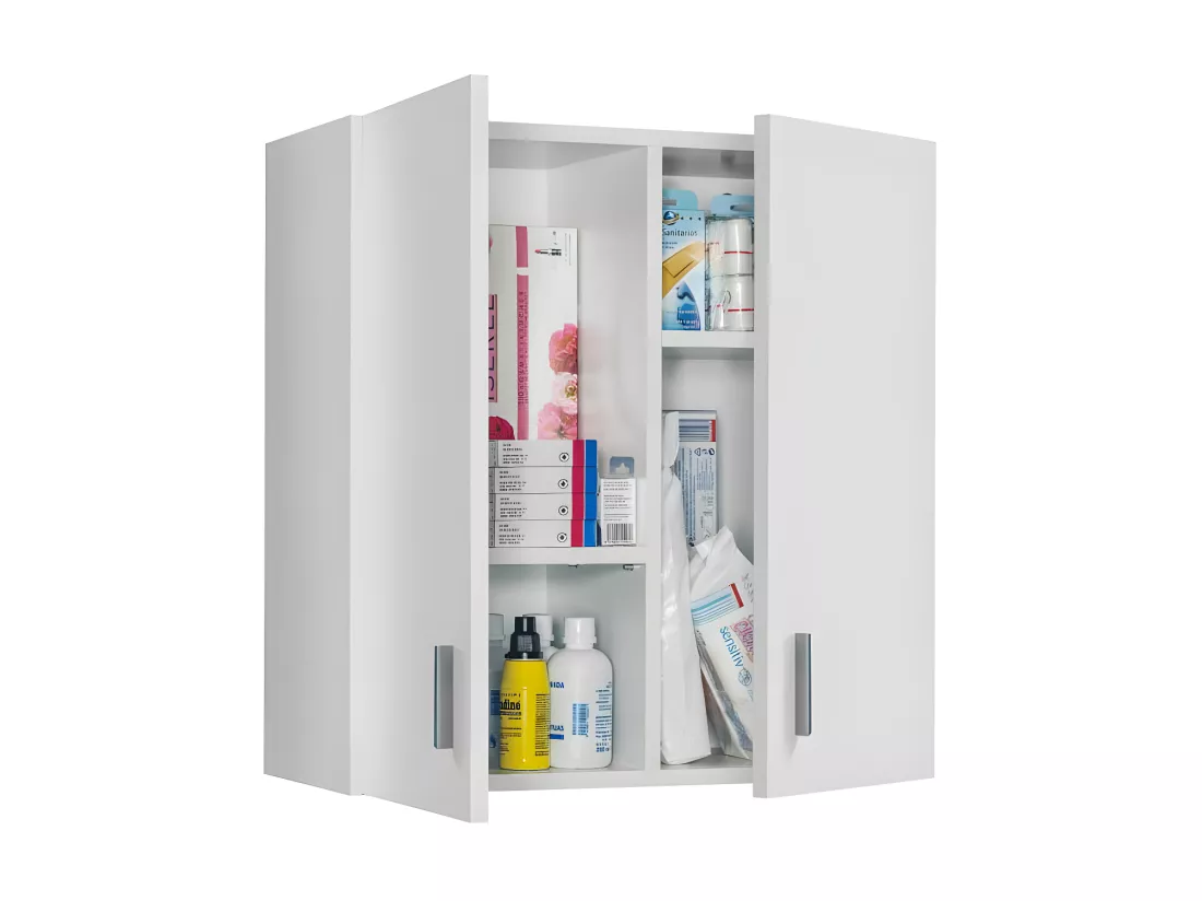 Armoire suspendu 2 portes - Blanc - MULA - L 59 x l 26.5 x H 60