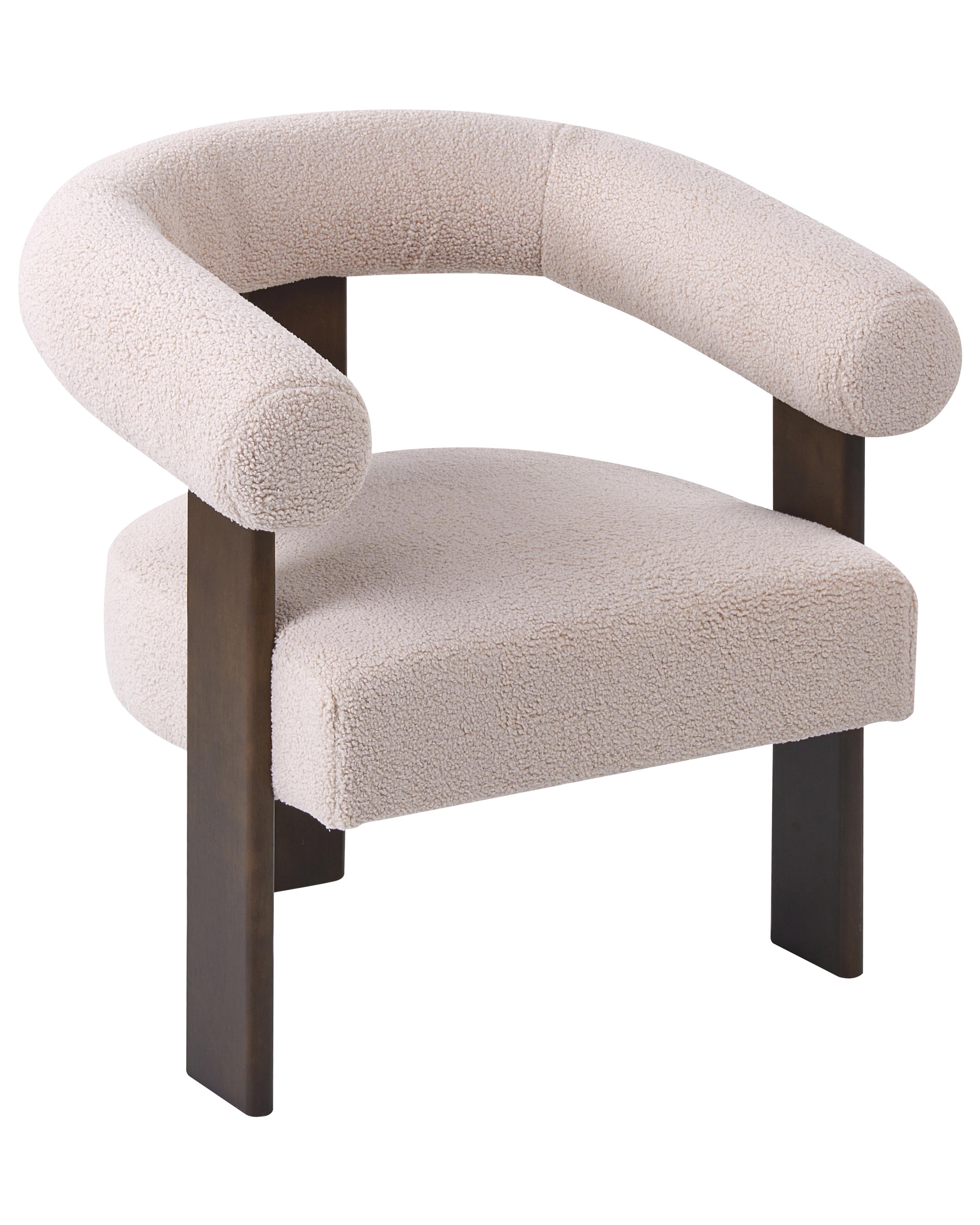 Fauteuil ILBRO Bouclé Donkerbruin/beige