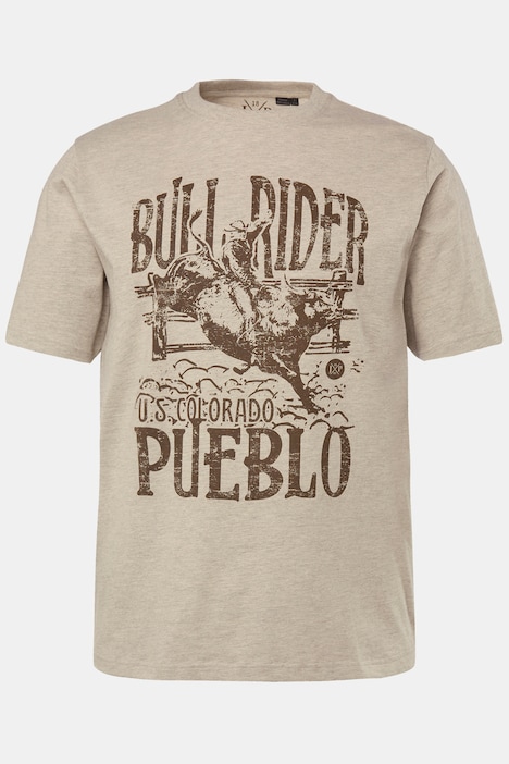 T-Shirt, Halbarm, Brust-Print, bis 8 XL