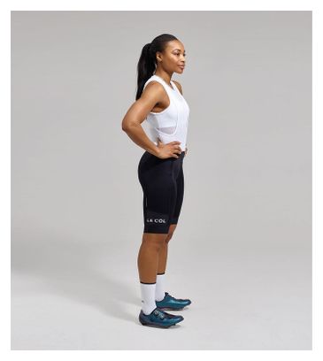 Cuissard Court à Bretelles Femme Le Col Sport II Noir/Blanc