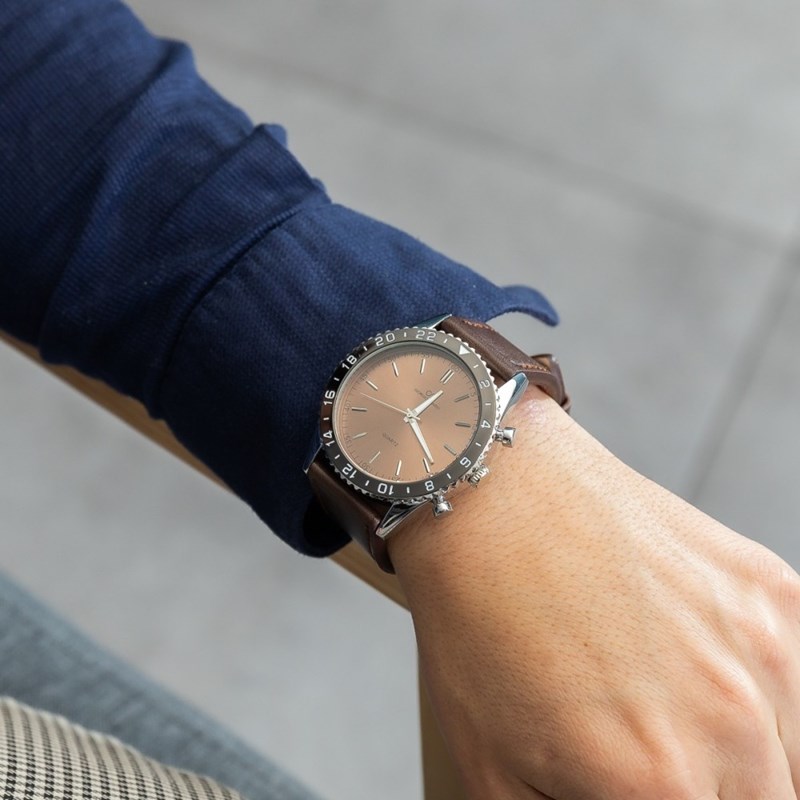 Montre Homme GIORGIO bracelet Cuir Marron