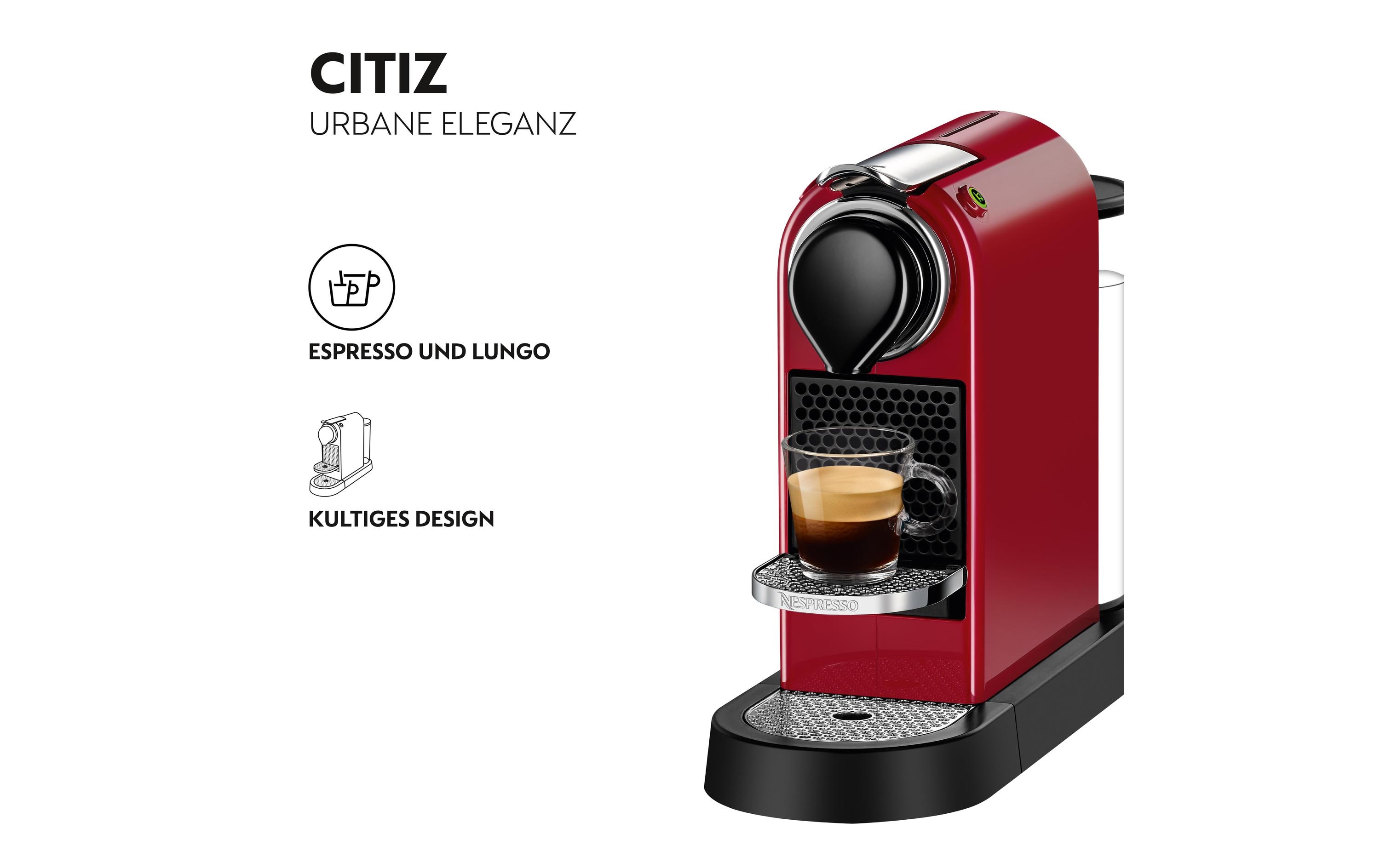 Kaffeemaschine Nespresso CitiZ XN7415 Rot<br>Elegante Kapselmaschine der Original Line mit geringem Platzbedarf