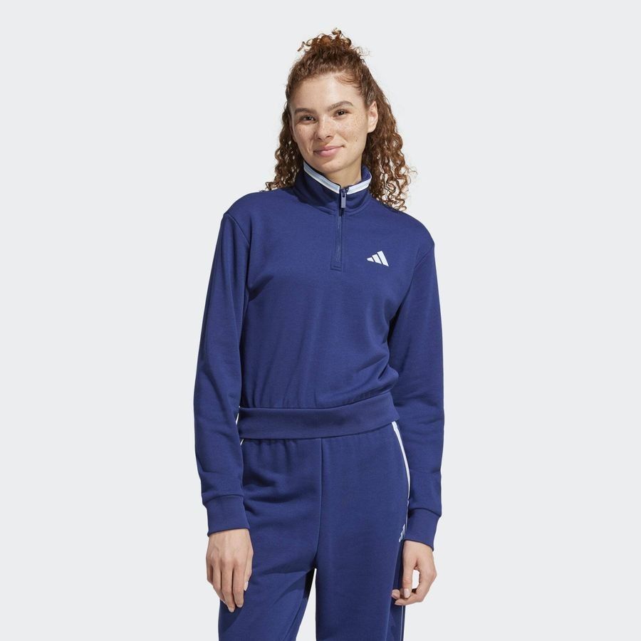 Adidas Veste de survêtement courte molleton à quart de zip Essentials Color Pop