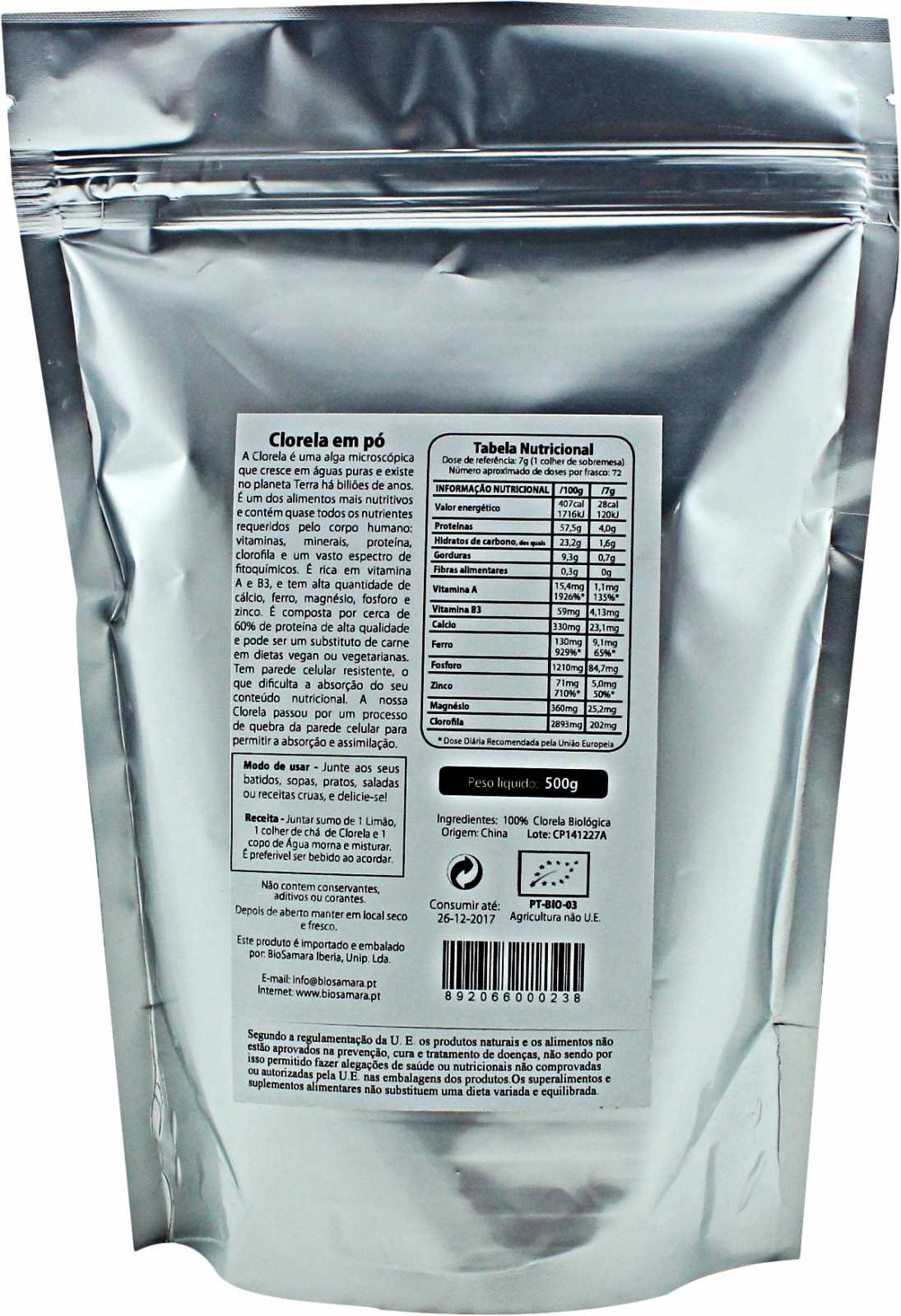 Pó de Clorela Biosamara 125g