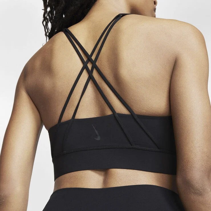 Nike Swoosh Luxe Medium Support Padded Sports Bh Sort