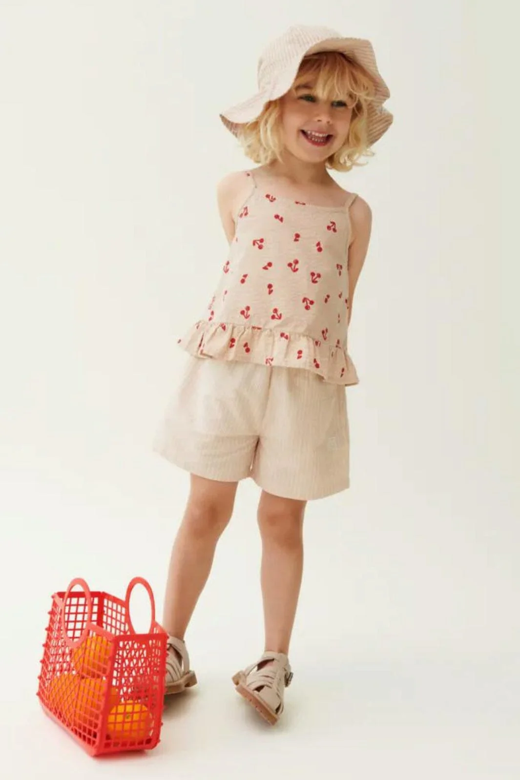 Liewood Amelia Stripe Sun Hat y d stripe tuscany rose creme de la creme