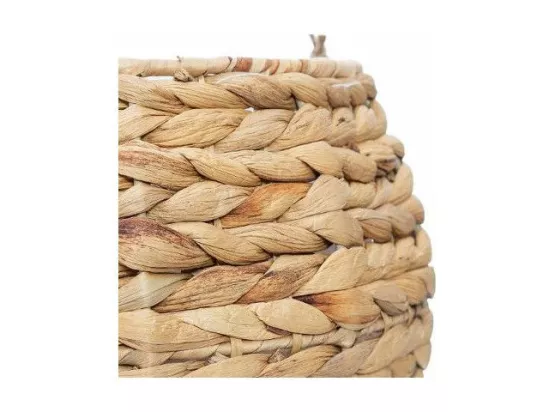 Pots suspendus X 2 en jacinthe tressée - D 16 cm et 26 cm - Beige