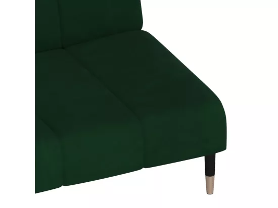 Canapé-lit à 2 places vert foncé velours