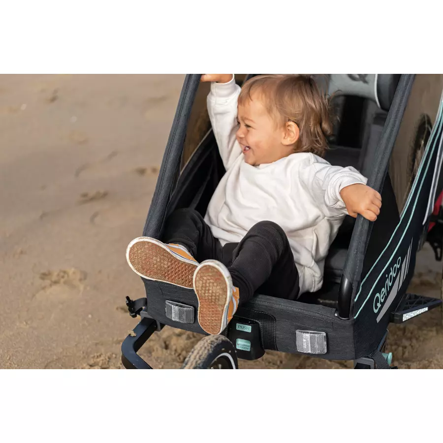 Qeridoo® Kinderfahrradanhänger Kidgoo1 Sport Arctic Blue 2022