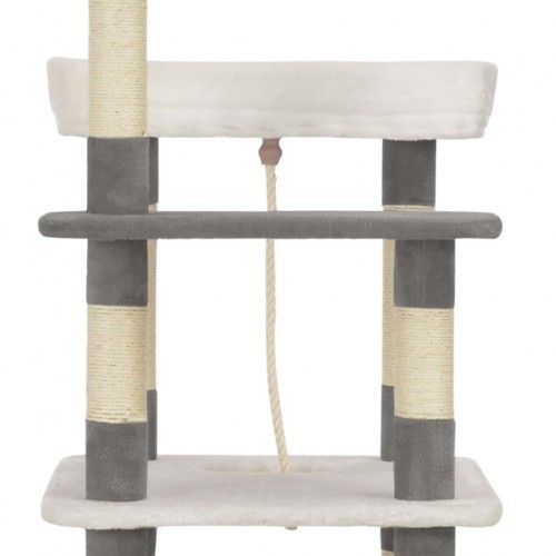 Arranhador com sisal e pelúcia, cinza