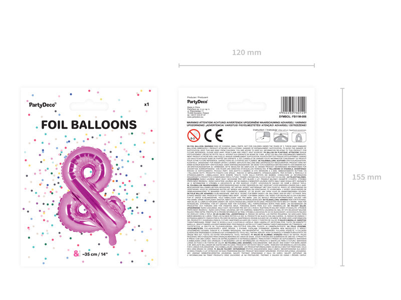 Folie Ballon Letter & Roze Leeg 35cm