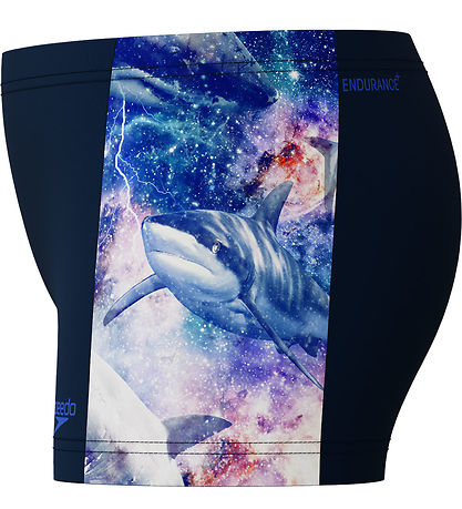 Speedo Badehose - Digital Panel - Navy m. Haie
