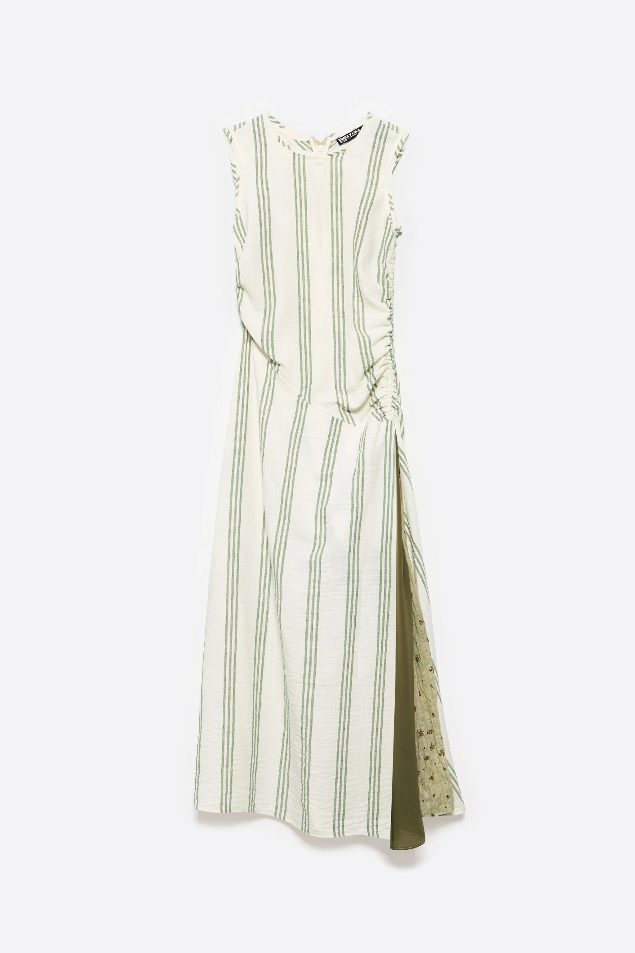 Vestido midi verde sem mangas