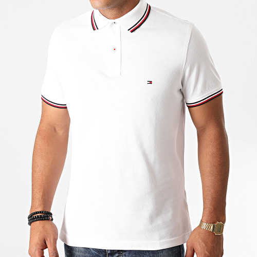 Polo Manches Courtes Core Tommy Tipped 3080 Blanc