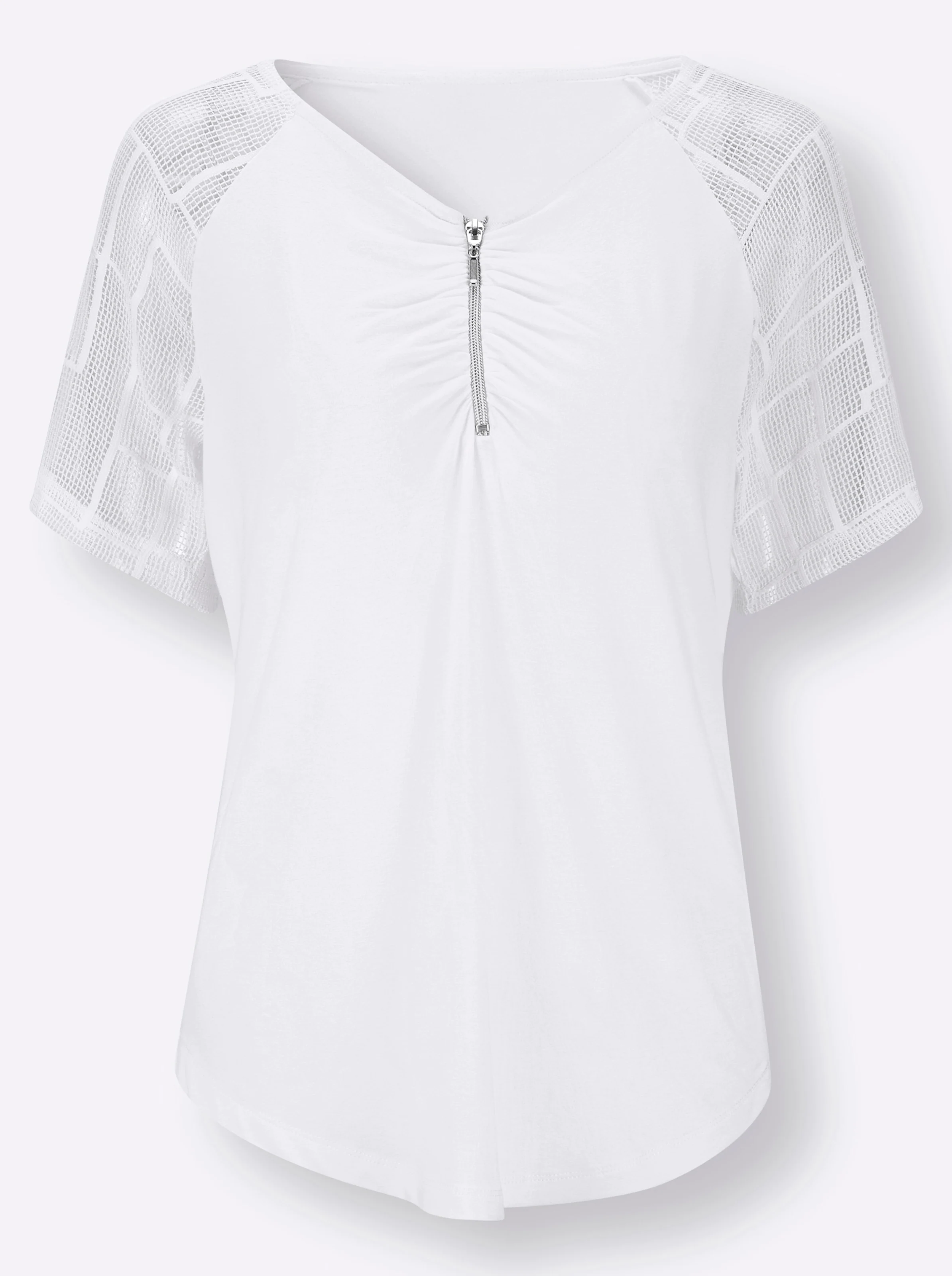 Spitzenshirt in weiß