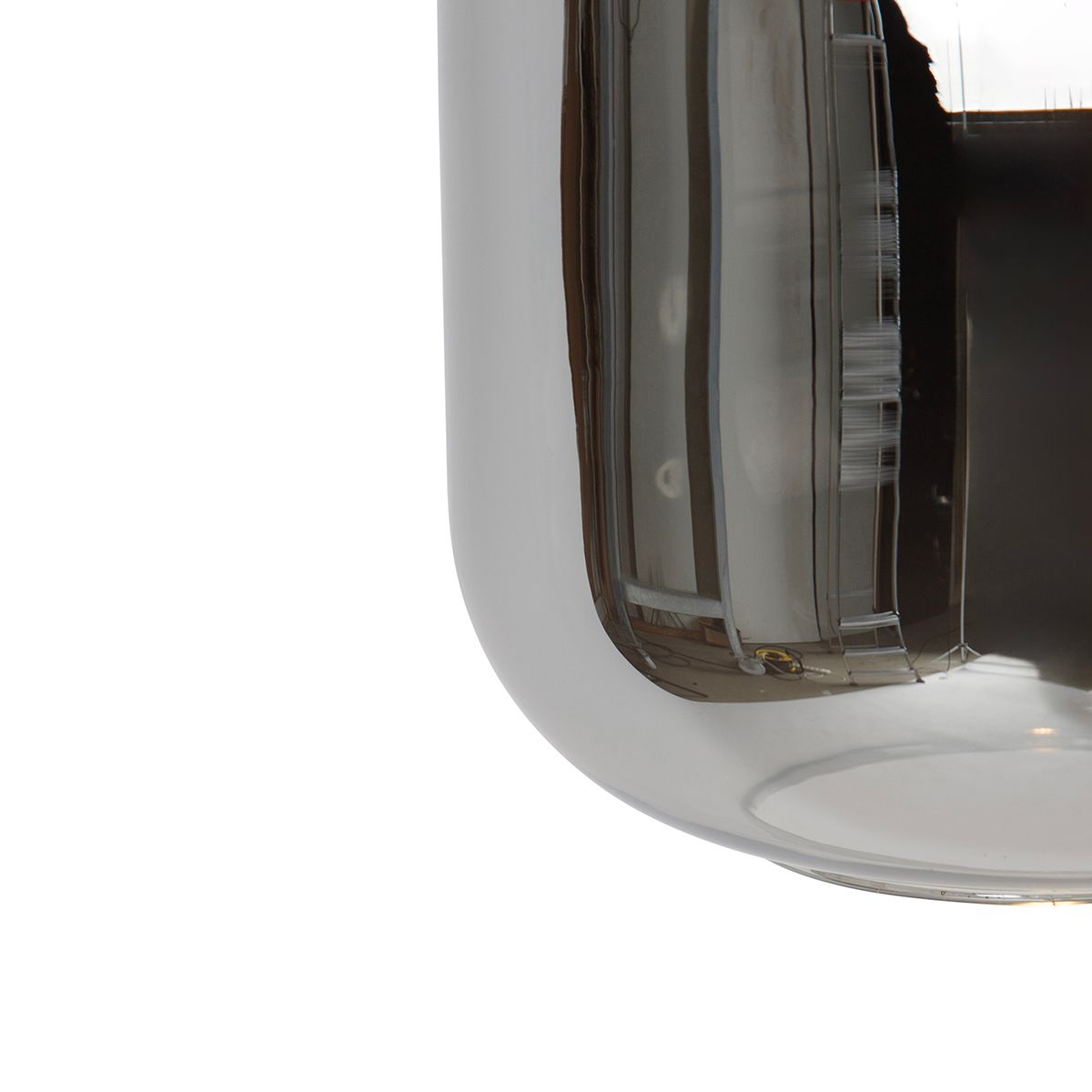Hanglamp zwart met goud en smoke glas incl. 3 PUCC - Zuzanna