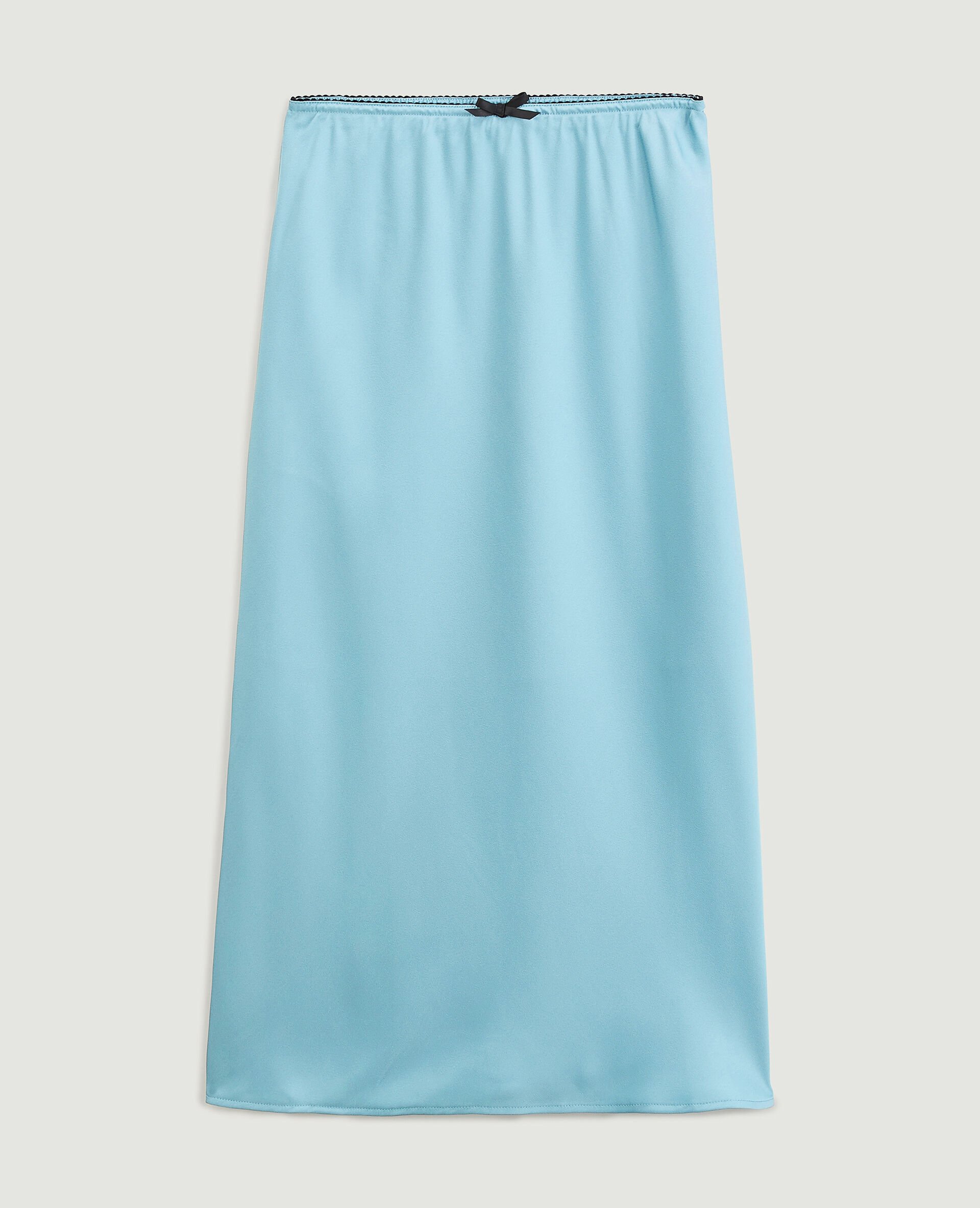 Jupe midi en tissu satiné - Bleu